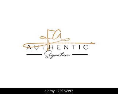 FA Signature Logo Template Vector. Stock Vector