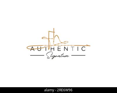 FH Signature Logo Template Vector. Stock Vector