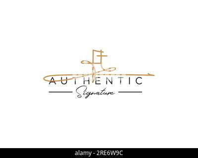 FT Signature Logo Template Vector. Stock Vector