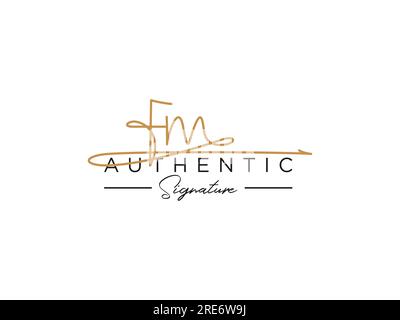 FM Signature Logo Template Vector. Stock Vector