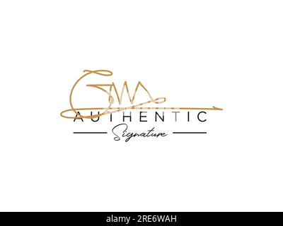GW Signature Logo Template Vector. Stock Vector