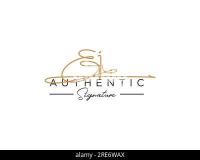 EJ Signature Logo Template Vector. Stock Vector