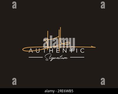 HL Signature Logo Template Vector. Stock Vector