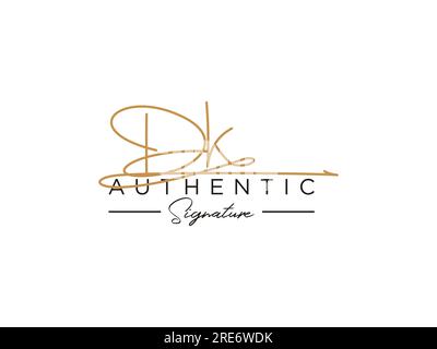 DK Signature Logo Template Vector. Stock Vector