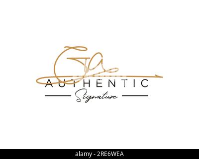 GA Signature Logo Template Vector. Stock Vector