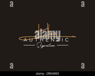 HI Signature Logo Template Vector. Stock Vector