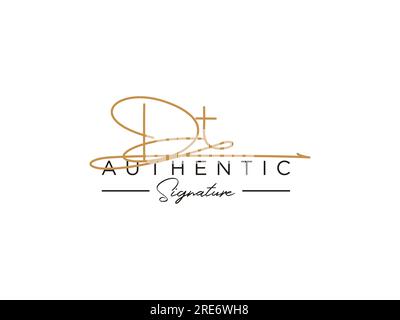 DT Signature Logo Template Vector. Stock Vector