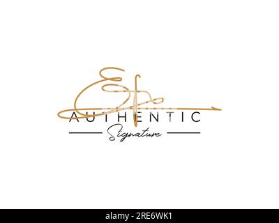 EF Signature Logo Template Vector. Stock Vector