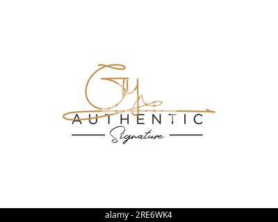 GY Signature Logo Template Vector. Stock Vector