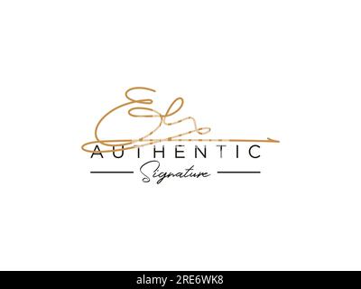EE Signature Logo Template Vector. Stock Vector