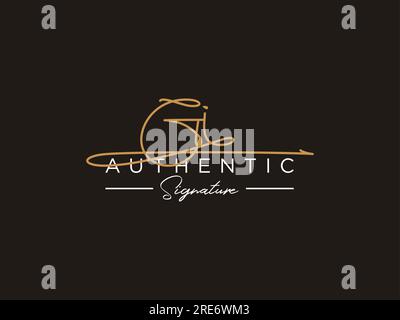 GI Signature Logo Template Vector. Stock Vector