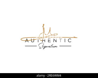 JU Signature Logo Template Vector. Stock Vector