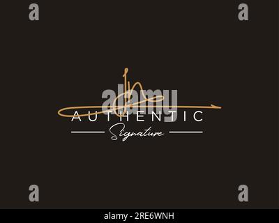 JN Signature Logo Template Vector. Stock Vector