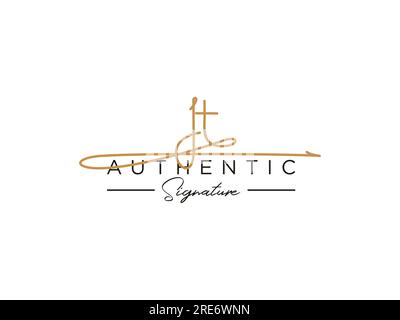 JT Signature Logo Template Vector. Stock Vector