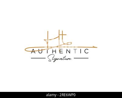 HT Signature Logo Template Vector. Stock Vector