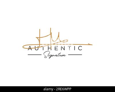 HU Signature Logo Template Vector. Stock Vector