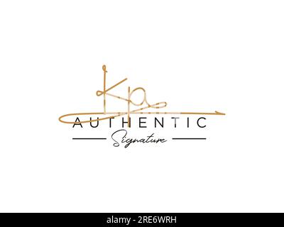 KP Signature Logo Template Vector. Stock Vector