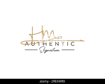 HM Signature Logo Template Vector. Stock Vector