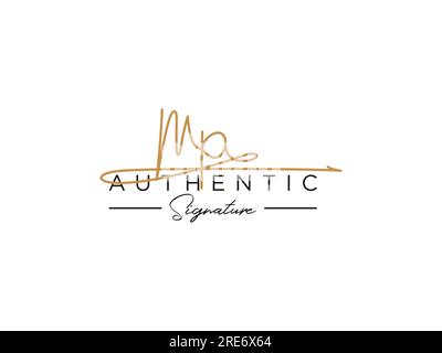 MP Signature Logo Template Vector. Stock Vector
