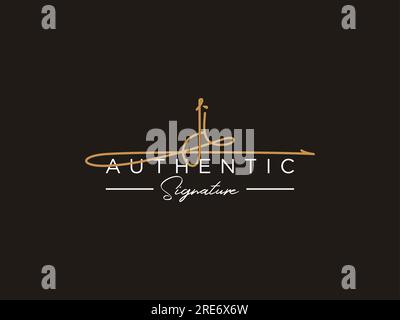 JI Signature Logo Template Vector. Stock Vector