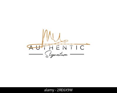 MU Signature Logo Template Vector. Stock Vector