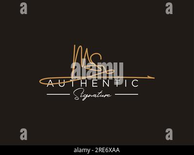 MS Signature Logo Template Vector. Stock Vector