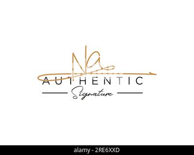 NA Signature Logo Template Vector. Stock Vector
