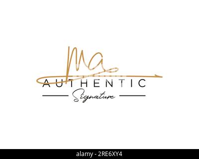 MA Signature Logo Template Vector. Stock Vector