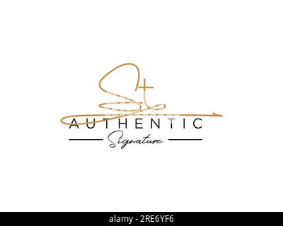 ST Signature Logo Template Vector. Stock Vector