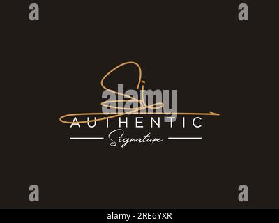 SI Signature Logo Template Vector. Stock Vector
