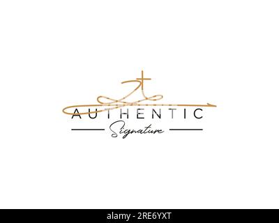 Initial Signature Logo for Letter ZT - Vector Logo Template in ...