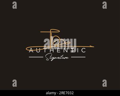 TB Signature Logo Template Vector. Stock Vector