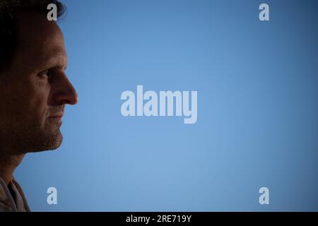 Wyong, Australia. 26th July, 2023. Soccer, Women: World Cup, Germany, press conference: Panagiotis 'Joti' Chatzialexiou, sporting director national teams, gives an interview. Credit: Sebastian Christoph Gollnow/dpa/Alamy Live News Stock Photo