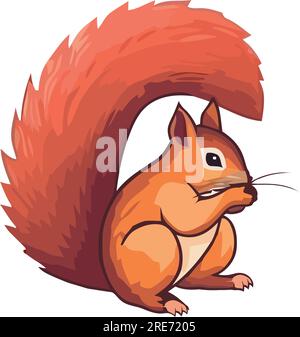 Cheerful squirrel design over white Stock Vector