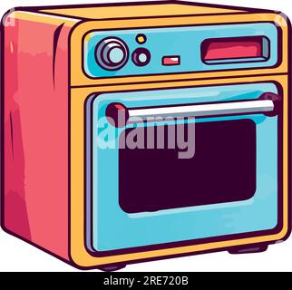 kitchen oven design over white Stock Vector