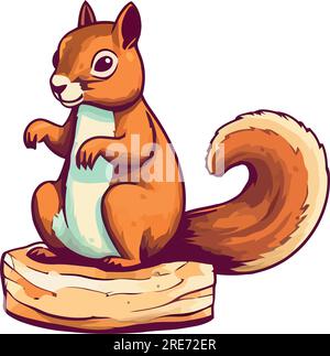Fluffy squirrel design over white Stock Vector