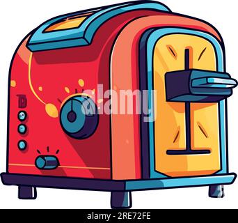 Modern kitchenware toaster over white Stock Vector