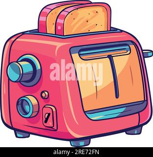 kitchenware toaster design over white Stock Vector