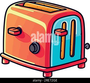 kitchenware toaster illustration over white Stock Vector