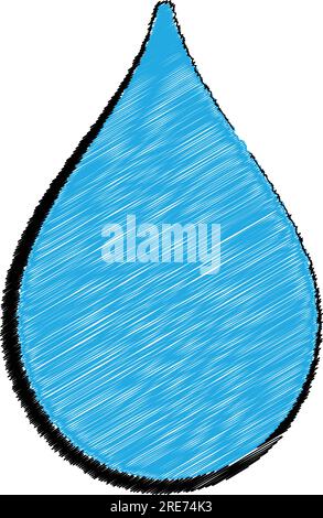 A stitched blue water drop Stock Vector