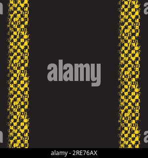 Sport flags grunge yellow start and finish Stock Vector