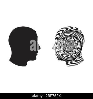 Hypnosis spiral pendulum human head Stock Vector