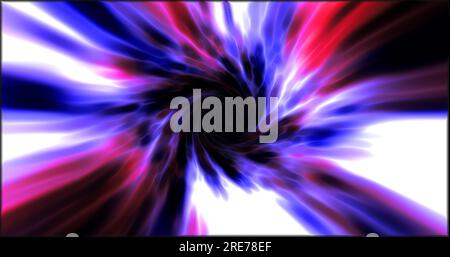 Purple hypertunnel spinning speed space tunnel made of twisted swirling energy magic glowing light lines abstract background. Stock Photo