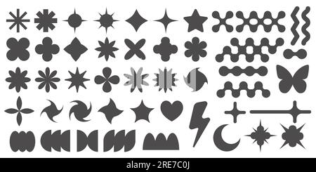 Y2K symbols. Retro star icons  Illustrations ~ Creative Market