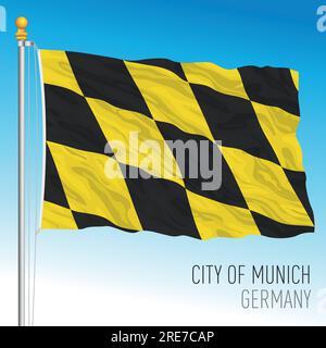 Munich city pennant flag with diamond shapes, Bavaria, Germany, Europe, vector illustration Stock Vector
