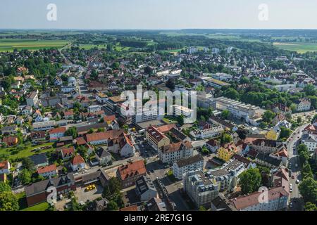 Aerial view of Göggingen, one of the southern districts of Augsburg Stock Photo
