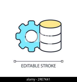 Customizable thin line data democratization icon Stock Vector