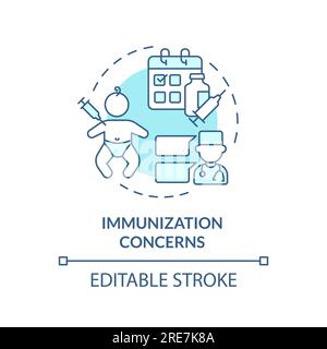 Immunization concerns turquoise concept icon Stock Vector