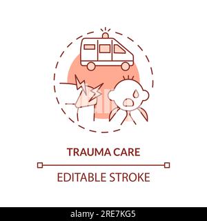 Trauma care red concept icon Stock Vector
