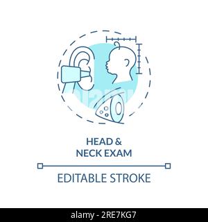 Head and neck exam turquoise concept icon Stock Vector